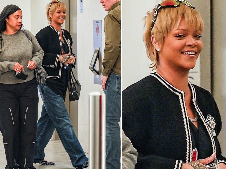 Rihanna apareció con nuevo peinado