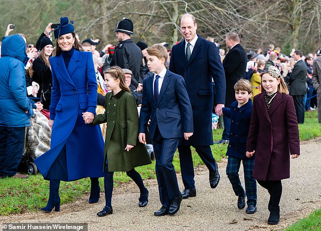 La Princesa de Gales dijo que su familia (en la foto del 25 de diciembre) 