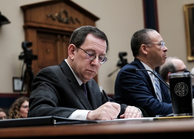 Michael Schill recomendó presidentemente la audiencia del Comité de la Cámara de Mashington el 23 de mayo de 2024. (Michael A. McCoy / GCoy