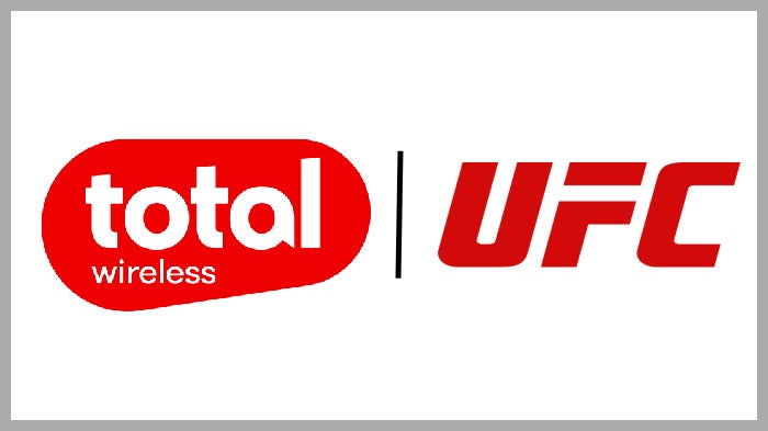 Logotipo de Total y UFC en gota blanca.
