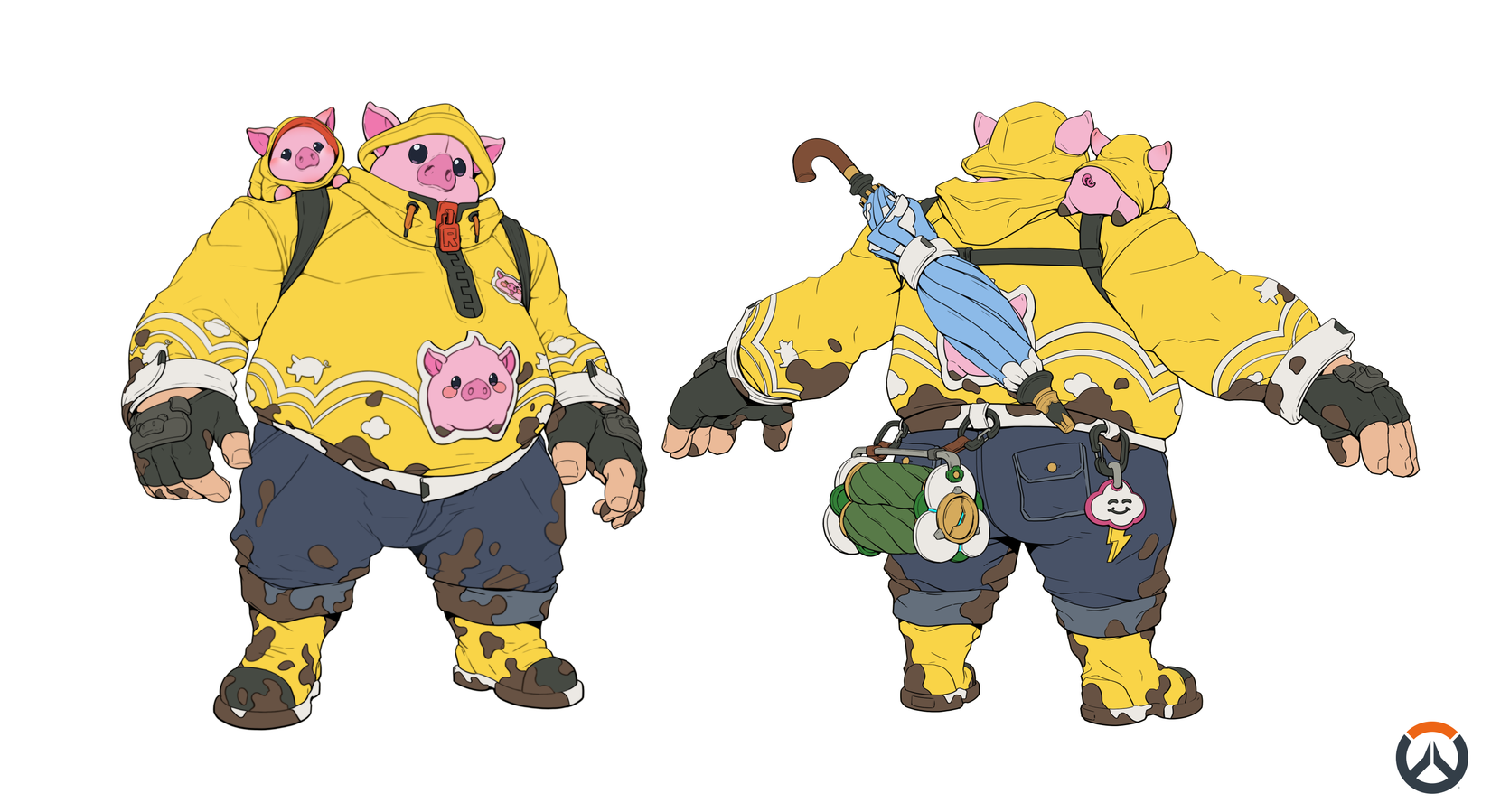 Concepto de día lluvioso de Roadhog
