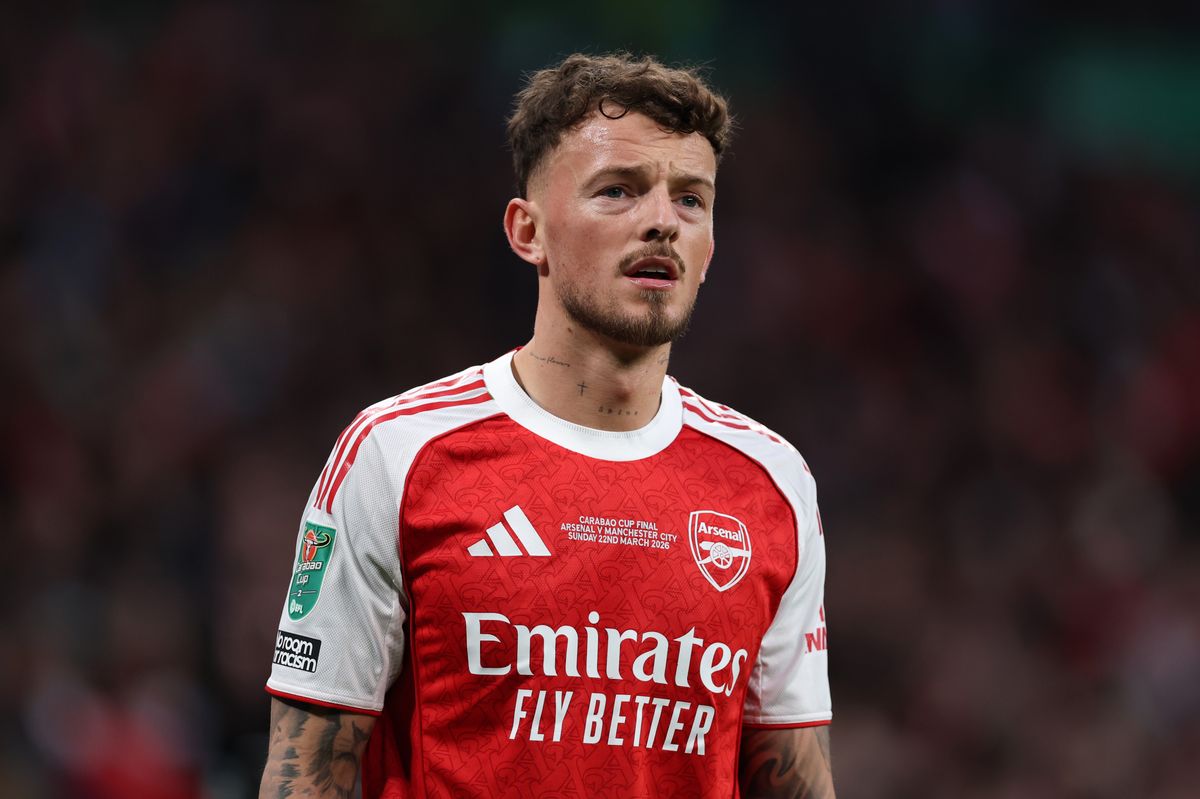 Ben White del Arsenal durante el partido final de la Copa Carabao entre el Arsenal y el Manchester City en el estadio de Wembley el 22 de marzo de 2026 en Londres, Inglaterra. 
